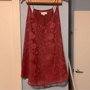 Loft Floral Dressy Tank Maroon